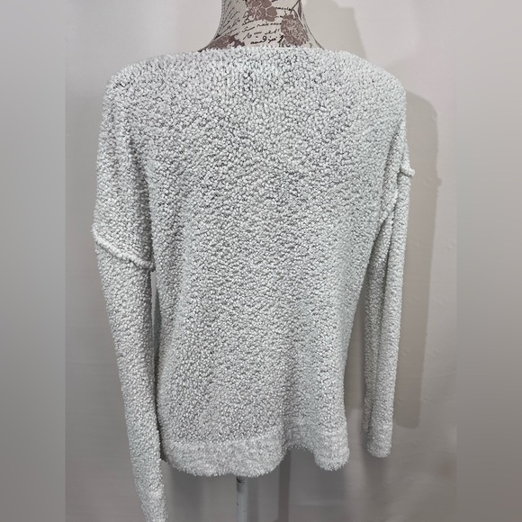 🛍️WARM & COZY Ivory boucle crew neck sweater size S. - Picture 4 of 12